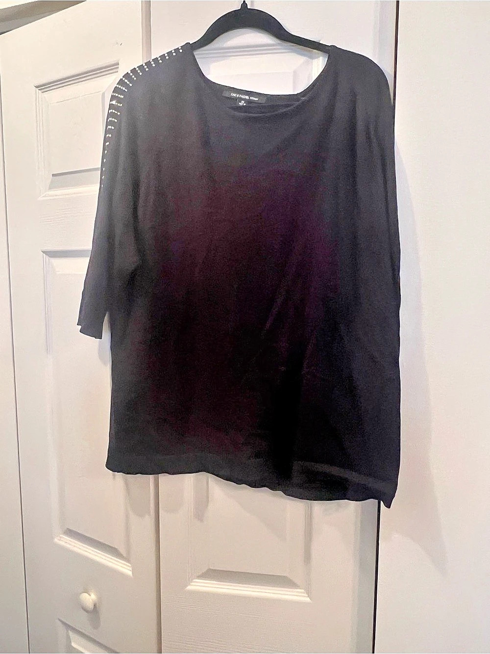 Black Embellished Crew Neck Sweater Size 3X